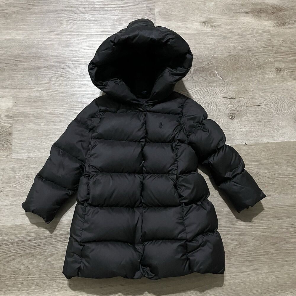 Polo Ralph Lauren Toddler Black Down Puffer Jacket Girls Size 3T